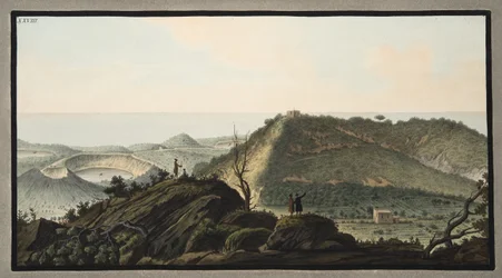 View from the top of Monte Gauro or Barbaro into its crater, Plate XXVIII, from 